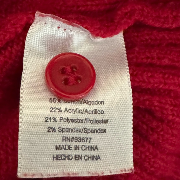 C-27 St. John’s Bay Red Long Sleeve PulloverSweater Size‎ M - Picture 14 of 16